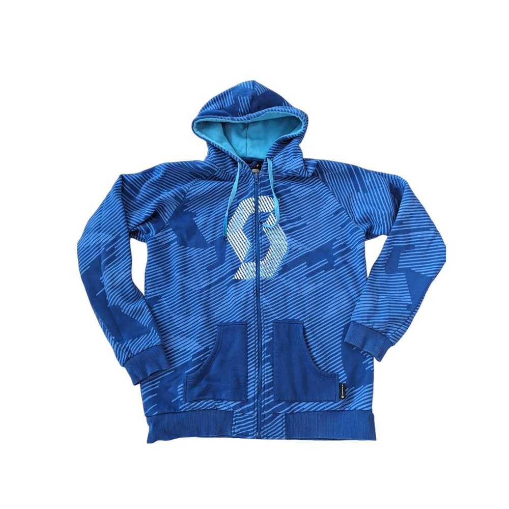 Scott Archery Men's Blue Striped Hoodie Full Zip Thick Sweatshirt Size XXL